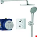ست شیرآلات دوش حمام توکار گروهه آلمان GROHE Grohtherm mit Rainshower Cosmopolitan 210 Design eckig Chrom 34734000
