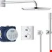 ست شیرآلات دوش حمام توکار گروهه آلمان GROHE Grohtherm mit Rainshower Cosmopolitan 310 Design eckig Chrom 34730000