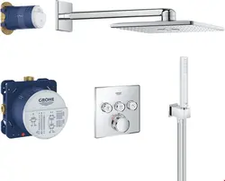 ست شیرآلات دوش حمام توکار گروهه آلمان GROHE Grohtherm SmartControl Duschsystem Unterputz mit Rainshower 310 SmartActive Cube 34706000