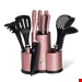 ست چاقو آشپزخانه 12 پارچه با کفیر ملاقه برلینگر هاوس مجارستان BERLINGER HAUS KNIFE / UTENSILS SET BH/6252 I-ROSE COLLECTION