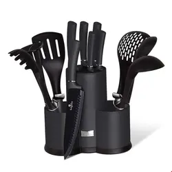 ست چاقو آشپزخانه 12 پارچه با کفیر ملاقه برلینگر هاوس مجارستان BERLINGER HAUS 12-PIECE KNIFE / KITCHEN UTENSILS SET BH-6259 CARBON PRO COLLECTION