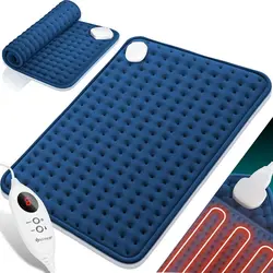 پد گرمایشی کسر KESSER Heizkissen mit Abschaltautomatik Wärmekissen Elektrisch mit 6 Temperaturstufen blau 30*60 cm