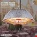 بخاری برقی مادون قرمز سقفی آربوس Arebos Heizstrahler Decken-Heizstrahler- Balkonheizer/ Zeltheizer/Terrassenstrahler/2 Heizstufen 750 W / 1500 W
