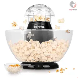 پاپ کورن ساز دورونیک Duronic Popcornmaschine, POP50 BK Popcornmaschine, Heißluft ohne Fett / Öl, 1200 Watt