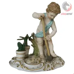 مجسمه دست ساز دکوری چینی آنتیک قدیمی مایسن آلمان Meissener Porzellan Gartenkünstler 1860
