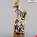 مجسمه نقاشی با دست دکوری چینی آنتیک قدیمی Augustus Rex Deutschland antike handbemalte Porzellanfigur Mädchen mit Blumen