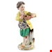 مجسمه نقاشی با دست دکوری چینی آنتیک قدیمی مایسن آلمان Antike antike Meissener Porzellanfigur Junge mit Blumenkorb Modell 149