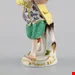 مجسمه نقاشی با دست دکوری چینی آنتیک قدیمی مایسن آلمان Antike antike Meissener Porzellanfigur Junge mit Blumenkorb Modell 149