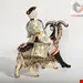 مجسمه نقاشی با دست دکوری چینی آنتیک قدیمی مایسن آلمان Fabelhafte Meissener Porzellangruppe Schneider auf der Ziege von Graf Bruhl