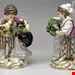 مجسمه دست ساز دکوری چینی آنتیک قدیمی مایسن آلمان Meissen Zwei Kinder Jahreszeiten Figuren The Fall Modell F 24 Acier um 1870
