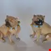 مجسمه دکوری چینی سگ آنتیک قدیمی درسدن آلمان Deutsches Paar Dresdner Bulldogge Porzellanfiguren männliche und weibliche