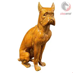 مجسمه سرامیکی دست ساز دکوری سگ آنتیک قدیمی Italienische Majolika Keramik Statue Figur eines Boxerhundes in Lebensgröße Vintage 1960er Jahre