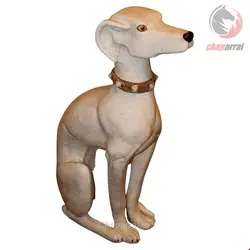 مجسمه سفالی دکوری سگ آنتیک قدیمی Italienische Terrakotta Terrakotta Skulptur eines Windhundes in Lebensgröße