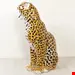 مجسمه سفالی دکوری پلنگ آنتیک قدیمی Italienischer lebensgroßer Terrakotta Leoparden Leoparden 1960er Jahre
