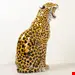 مجسمه سفالی دکوری پلنگ آنتیک قدیمی Italienischer lebensgroßer Terrakotta Leoparden Leoparden 1960er Jahre