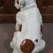 مجسمه دکوری سگ آنتیک قدیمی Englische Bulldogge Chalkware Skulptur  Skulptur Statue in Lebensgröße Marwal 1960er Jahre