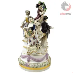 مجسمه دست ساز دکوری چینی آنتیک قدیمی Meissener Wunderschöne Figurengruppe Four Gardener Children von Kaendler um 1870