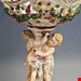 مجسمه دست ساز دکوری چینی آنتیک قدیمی Meissener Tafelaufsatz mit zwei Obstschalen Cherubs Modell A 59 Kaendler um 1860