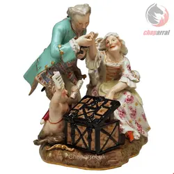 مجسمه دست ساز دکوری چینی آنتیک قدیمی Meissener Figuren Antike Liebe Legacy Jäger Modell A 46 Kaendler hergestellt um 1870