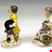 مجسمه دست ساز دکوری چینی آنتیک قدیمی Meissen  Paar Gartenarbeiter Kinder Rokoko Figuren  Modell 17 von Kaendler 1870