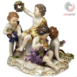 مجسمه دست ساز دکوری چینی آنتیک قدیمی Meissener Frühlingsfiguren Staffelei Allegorie des Frühlings Modell 2502 Kaendler