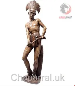 مجسمه دکوری آنتیک قدیمی Onyx Sculpture of an African Warrior Unique Piece the 20th Century