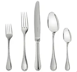 سرویس قاشق چنگال 5 پارچه کریستوفل فرانسه CHRISTOFLE RUBANS 5-Piece Silver Plated Flatware Set