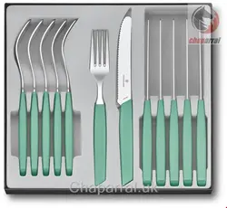 سرویس چاقو و چنگال 12 پارچه ویکتورینوکس سوئیس Victorinox Swiss Modern 12-teilig mint-grün