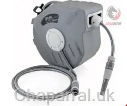 قرقره شیلنگ جمع کن دیواری و شیلنگ 20 متری بیتاکس BITUXX Gartenschlauchtrommel mit Aufrollautomatik 20m grau (MS-17756)