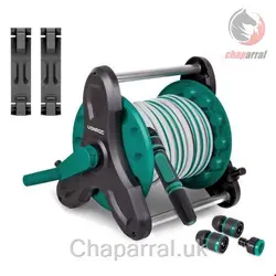 قرقره شیلنگ جمع کن زمینی و شیلنگ 15 متری ونروک VONROC Schlauchtrommel Mit 15m Gartenschlauch | Inkl. Düse und Kupplungen