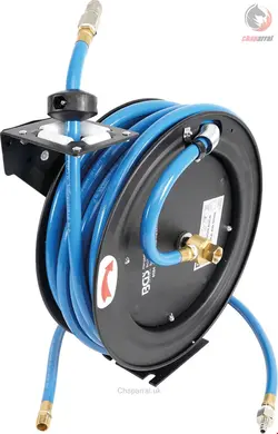 قرقره شیلنگ جمع کن اتوماتیک و شیلنگ 15 متری بی جی اس BGS 8584 Druckluftschlauch mit Aufroller automatsich 15 m 20 bar Luftschlauch