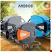 قرقره شیلنگ جمع کن دیواری و شیلنگ 20 متری آربوس Arebos Automatischer Gartenschlauchaufroller 20m blau