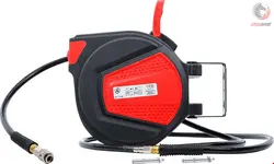 قرقره شیلنگ جمع کن هوای فشرده اتوماتیک و شیلنگ 12 متری بی جی اس BGS DIY 71048 Druckluftschlauch mit Aufroller automatisch Schlauchlänge 12m