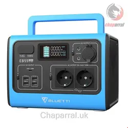 ژنراتور برق خورشیدی مسافرتی بلوتی Bluetti EB55 Portable Power Station blau 700W 537Wh blau