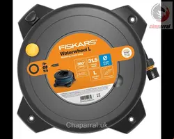 قرقره شیلنگ جمع کن زمینی دیواری و شیلنگ 30 متری فیسکارس Fiskars Schlauchtrommel-Set Solid L -Set mit 30 m Schlauch (1057237)