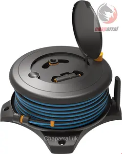 قرقره شیلنگ جمع کن زمینی دیواری و شیلنگ 21.5 متری فیسکارس Fiskars Schlauchtrommel Solid M 20 m (1057238)