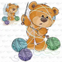 وکتور کارتونی تدی و میل و کاموا-کد 10715