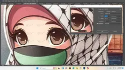بک گراند کودکانه دختر محجبه ناز با چفیه و پرچم فلسطین کنار مسجدالاقصی-کد 41167(ویژه عکس گراف)