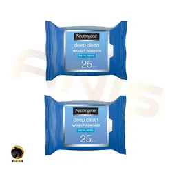 دستمال آرایش پاک کن Deep clean نوتروژینا بسته 25 تایی | فروشگاه انیس تجارت