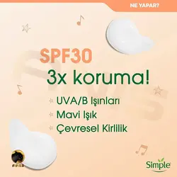 کرم ضد آفتاب UclU Koruma Etkili سیمپل با SPF 30 حاوی ویتامین E و C حجم 40 میل | فروشگاه انیس تجارت
