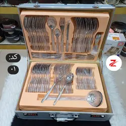 سرویس قاشق و چنگال 128 پارچه جعبه دار مینیاتور کد 1 (ارسال رایگان)