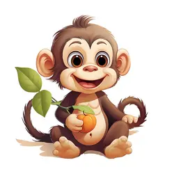 استیکر حرارتی پارچه و لباس طرح میمون