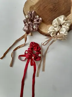 اسکرانچی ساتن مرواریدی اویزدار