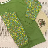 بلوز نخ پنبه ضمانتی استین بلند چاپی در شش رنگ مناسب تا سایز 42-44