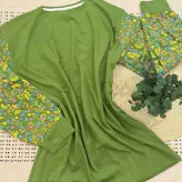 بلوز نخ پنبه ضمانتی استین بلند چاپی در شش رنگ مناسب تا سایز 42-44