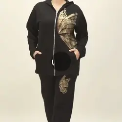 ست سویشرت و شلوار زنانه طرح پروانه جنس نخ چهارفصل محصول کشور ترکیه