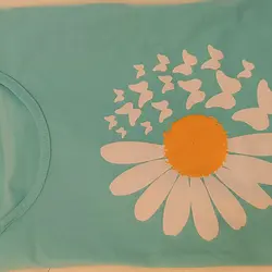 تیشرت نخ پنبه زنانه مدل بابونه بزرگ