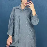 شومیز مانتویی نگین لوزی