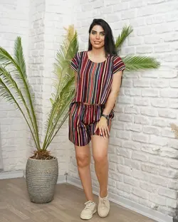 ست نیم تنه وشورتک جنس: نخی خارجی سایزبندی:فری سایز تا 48