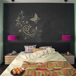 شابلون دیواری گل و پروانه کد 347,